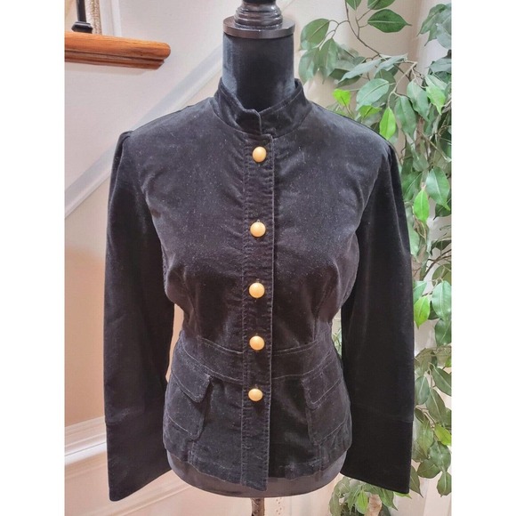 My Michelle Women's Black Cotton Long Sleeve Buttons Front Casual Jacket Size L - Picture 9 of 14